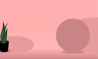 Simple pink and elegant background concept. sansivera on the pink room