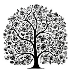 Obraz premium Digital AI's Touch on the Minimalist Black Tree against Transparent Background