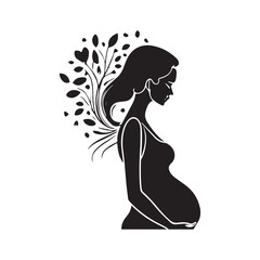 Pregnant Women Silhouettes: A Collection of Artistic Images Depicting the Elegance and Serenity of Maternity in Black and White