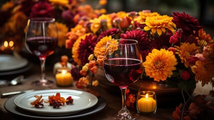 Thanksgiving Celebration Traditional Dinner Table  , Wallpaper Pictures, Background Hd