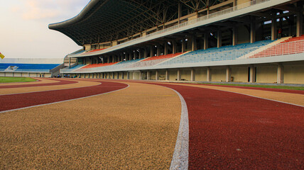 running track in a sports arena