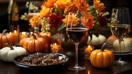 Fototapeta na wymiar Traditional Thanksgiving Day Celebration Party , Wallpaper Pictures, Background Hd