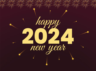 Fototapeta na wymiar Beautiful and golden lettering for Happy New Year celebration background 