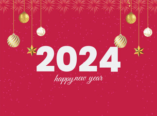 Beautiful and golden lettering for Happy New Year celebration background 