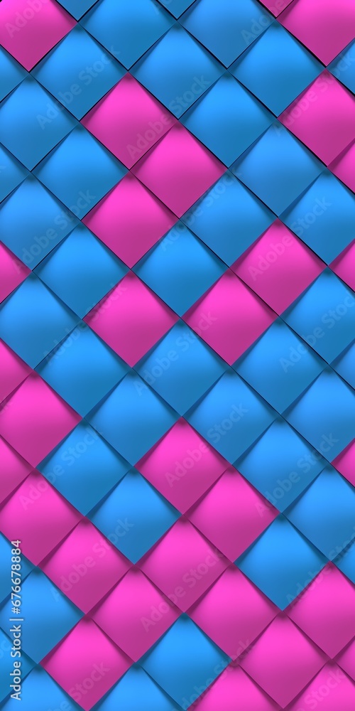 Poster A vertical composition of colored volumetric panels in the form of scales. Background for smartphone. 3D rendering