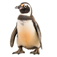 full body shot of a penguin on transparent background cutout - Generative AI	 - obrazy, fototapety, plakaty