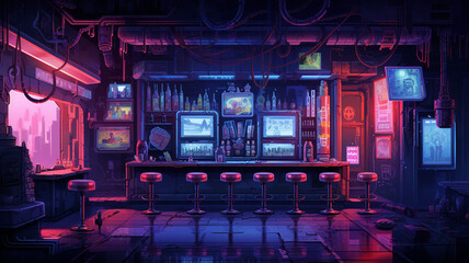 Pixel Art Adventure An Underground Cyberpunk Nightclub