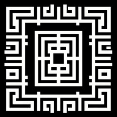 a classic Greek Key pattern forming a continuous border, characterized by a series of interlocking, right-angled shapes