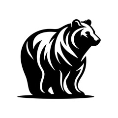 Bear sketch hand drawn. Wild animals bear icon isolated on white background. Vector illustration