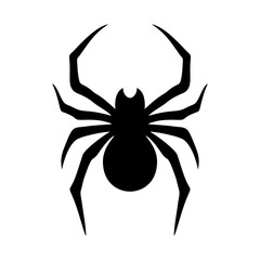 Black spider icon. Spider silhouette isolated on white background. Vector illustration