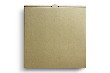 Top view of carton isolated on a white background with clipping path. Brown cardboard delivery box.