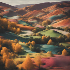 Mountain landscape rural nature background hill horizon Grand fantasy mountain landscape.