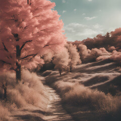 Mountain landscape rural nature background hill horizon Grand fantasy mountain landscape.