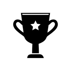 Winner cup icon. Champion trophy symbol, sport award sign. Winner prize, champions celebration winning concept isolated on white background. Reward victory vector illustration