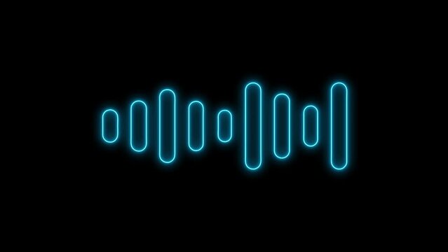 Glowing neon audio spectrum simulation on black background use for music and computer calculating concept
