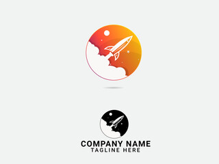 Rocket take off vector. Rocket logo design. Sky. Rocket launch logo design. Business. Sky. Creative. Premium. Finance. Colorful template. Plane
