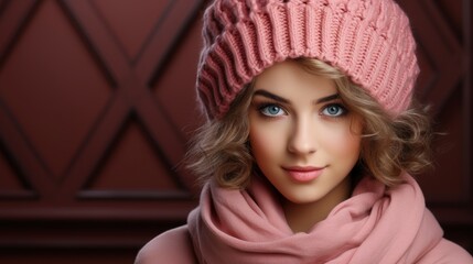 Beautiful Young Woman Wearing Warm Pink, Desktop Wallpaper Backgrounds, Background HD For Designer
