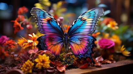 butterfly on flower HD 8K wallpaper Stock Photographic Image 