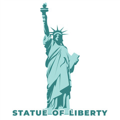 Statue of Liberty Blue Isolated Vector Illustration © Hanum Creative