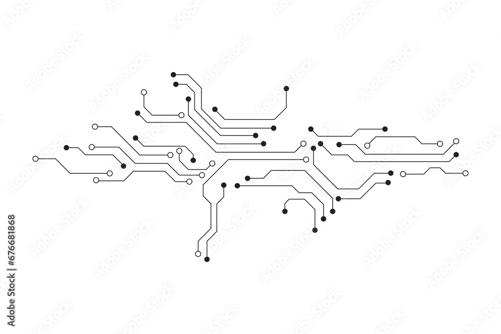 Poster abstract futuristic circuit board illustration, circuit board with various technology elements. circ