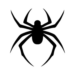 Black spider icon. Spider silhouette isolated on white background. Vector illustration