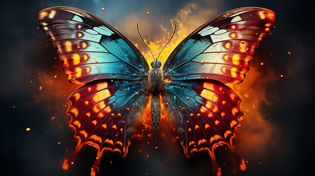 butterfly on black HD 8K wallpaper Stock Photographic Image 