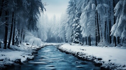 Cold Winter Morning Forest Beautiful Scene, Desktop Wallpaper Backgrounds, Background HD For Designer