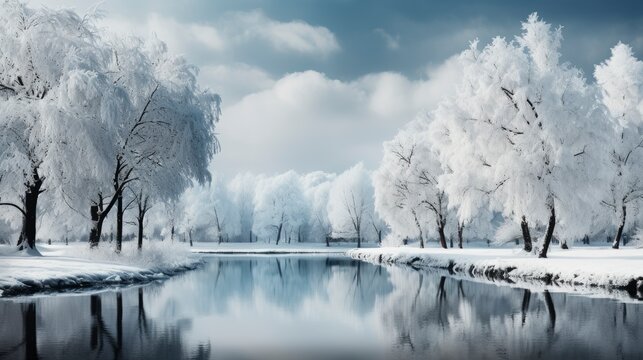 Cold Winter Morning Forest Beautiful Scene, Desktop Wallpaper Backgrounds, Background HD For Designer