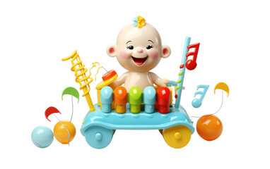 Obraz premium The Realism of a Baby Musical Toy on a Clear Surface or PNG Transparent Background.