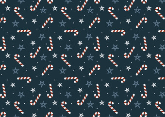 Christmas candy canes. Christmas stick. Candy canes pattern background.