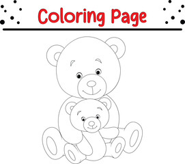 mother baby bear cartoon coloring page for kids