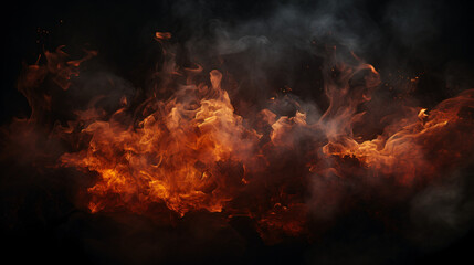 A close up of a fire on a black background