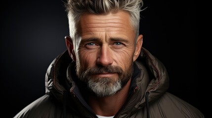 Fototapeta premium One Modern Senior Caucasian Man Portrait, Desktop Wallpaper Backgrounds, Background HD For Designer