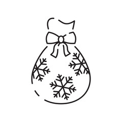 Christmas gift line vector icon. Happy New Year. Holiday shopping. Discount sign. Birthday