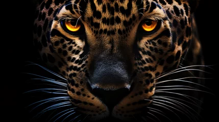 Keuken spatwand met foto A close up of a leopards face © Jasmin