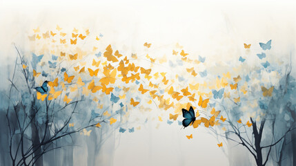 Butterfly print art canvas wall art in the style