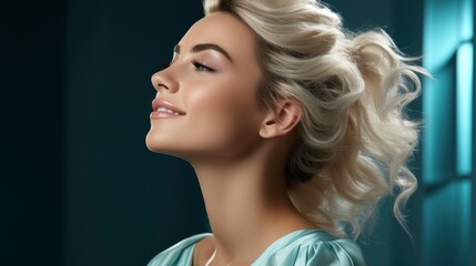 Side View Portrait Relaxed Woman Listening, Desktop Wallpaper Backgrounds, Background HD For Designer