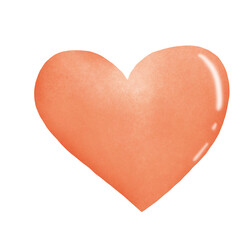 orange heart on white background