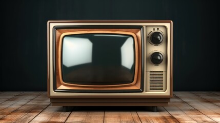 Vintage tv set retro television with empty screen