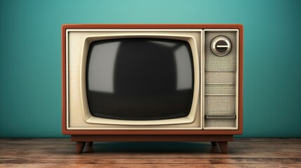 Vintage tv set retro television with empty screen - obrazy, fototapety, plakaty