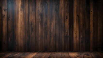 Old brown rustic dark  wooden texture. Wood background banner. Generative AI.