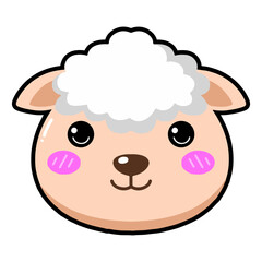 Sheep animal digital illustration in cute and simple style