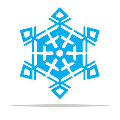 Blue snowflake vector isolated illustration