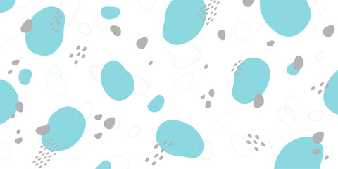 水色、グレー、ホワイトの抽象的パターン　雨模様　小石　楕円	