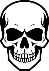 Halloween Skull Vintage Outline Icon In Hand-drawn Style