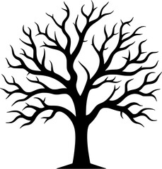 Halloween Tree Vintage Outline Icon In Hand-drawn Style