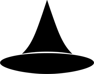 Fototapeta premium Halloween Witch Hat Vintage Outline Icon In Hand-drawn Style