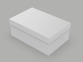 Blank shoe box packaging template, 3d illustration. - obrazy, fototapety, plakaty
