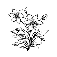 line drawing, line art png, line art prints, spring clipart, line art rose, rose clipart, floral svg, flower png, wildflower svg, flower clipart, bouquet svg, tattoo svg, line art, svg files, svg file