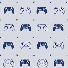 Modern lineart gamepad seamless pattern texture